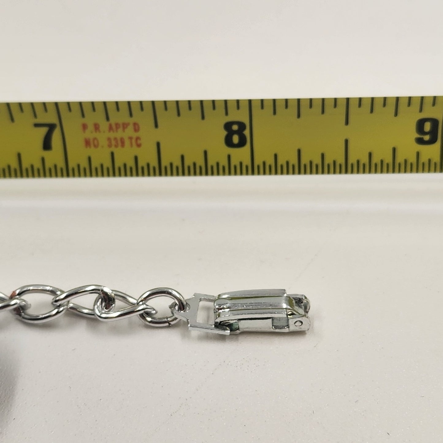 Polished Charm Black Amethyst Silver Tone Bracelet 8" Chain Aluminum Link
