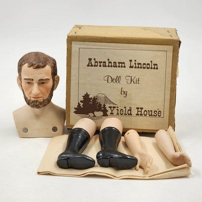Abraham Lincoln Doll Kit by Yield House Inc Head Arms Legs Body Fabric & Pattern