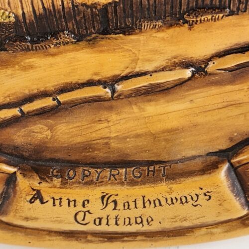 Large Chalkware Hanging Plaque Anne Hathaway’s Cottage Shakespeare 14¼"