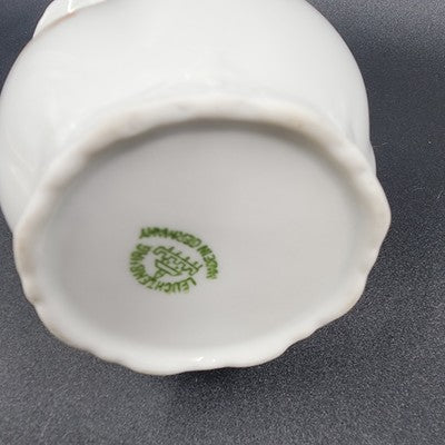 Leuchtenburg Creamer Pitcher with Pink Roses White Porcelain 3.75" Germany VTG