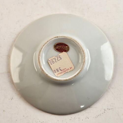 Enesco China Rose Blue Mini Teacup & Saucer Candle Porcelain Japan