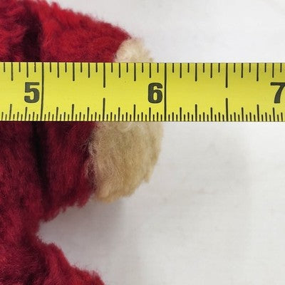 1950s Knickerbocker Teddy Bear Red Plush Toy Rubber Nose Button Eyes Collectible