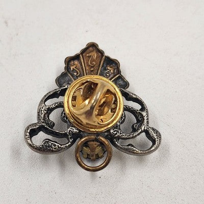 Jewelry Lot 2 pc Brooch Gold Tone Angel Lapel Pin & Rhinestone Angel Pendant