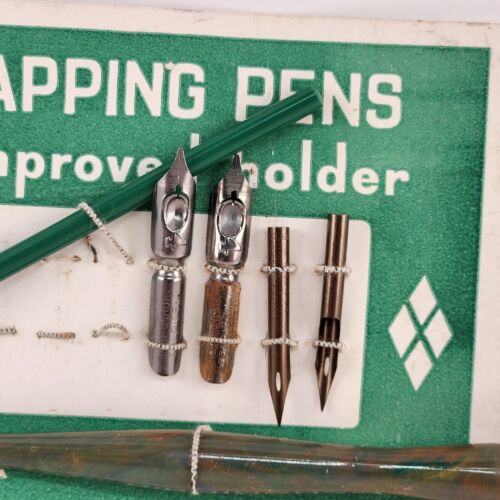 Barrel Fountain Mapping Pen Tips on Original Card Includes 2 Pen Handles