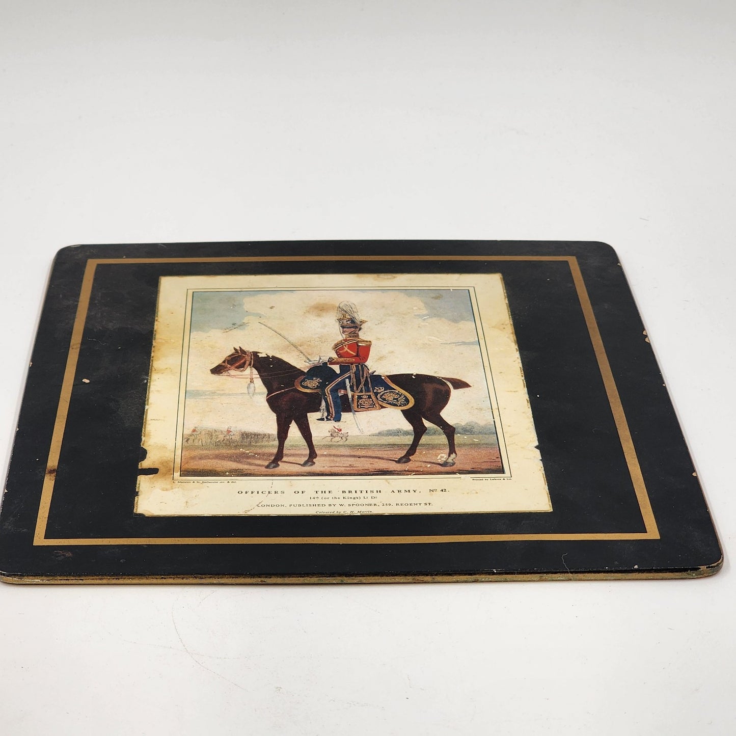 Officers Of The British Army No 42 Image Print Hardboard Frame Black Matted