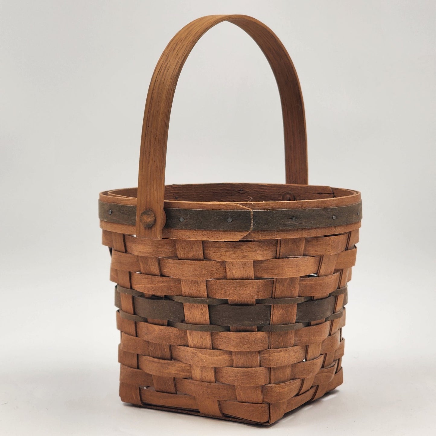 Longaberger 1988 Poinsettia Basket Christmas Collection In Green 8" Across x 6"h