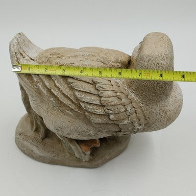 Midori Studio Concrete Carved Sleeping Goose Duck 8.5" Vintage