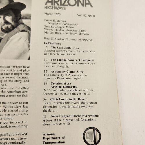 Arizona Highways 1976 March Edition The Moods of Weather Last Cattle Drive