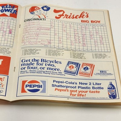 Cincinnati Reds 1982 Scorebook vs Atlanta Mario Soto Star on the Rise Scored Vtg