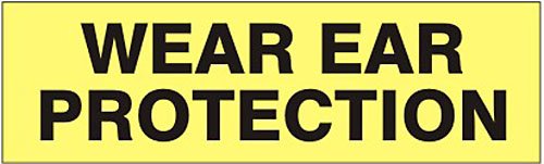 WEAR EAR PROTECTION Decal Safety Sign 2-1/4" x 9" Vinyl Press On Adhesive Pressure Sensitive PD-9223