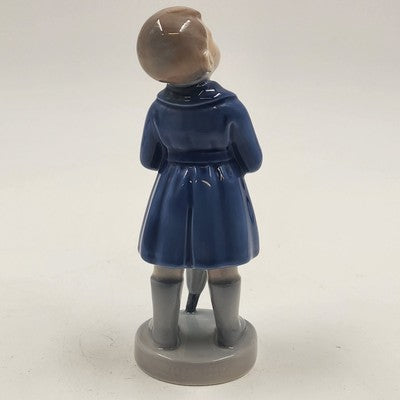 Royal Copenhagen April Boy Umbrella Figurine Porcelain Denmark 6.5"