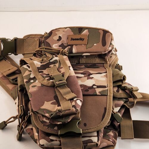 Jueachy Camo Sling Side Bag Backpack With Clipped Detachable Phone Case