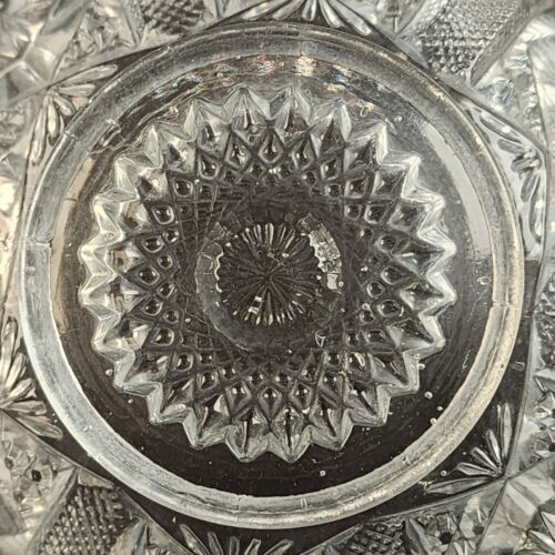 Vintage Imperial Mogul 612 Clear Two-Handled Bowl 4.5" Sawtooth Snowflake
