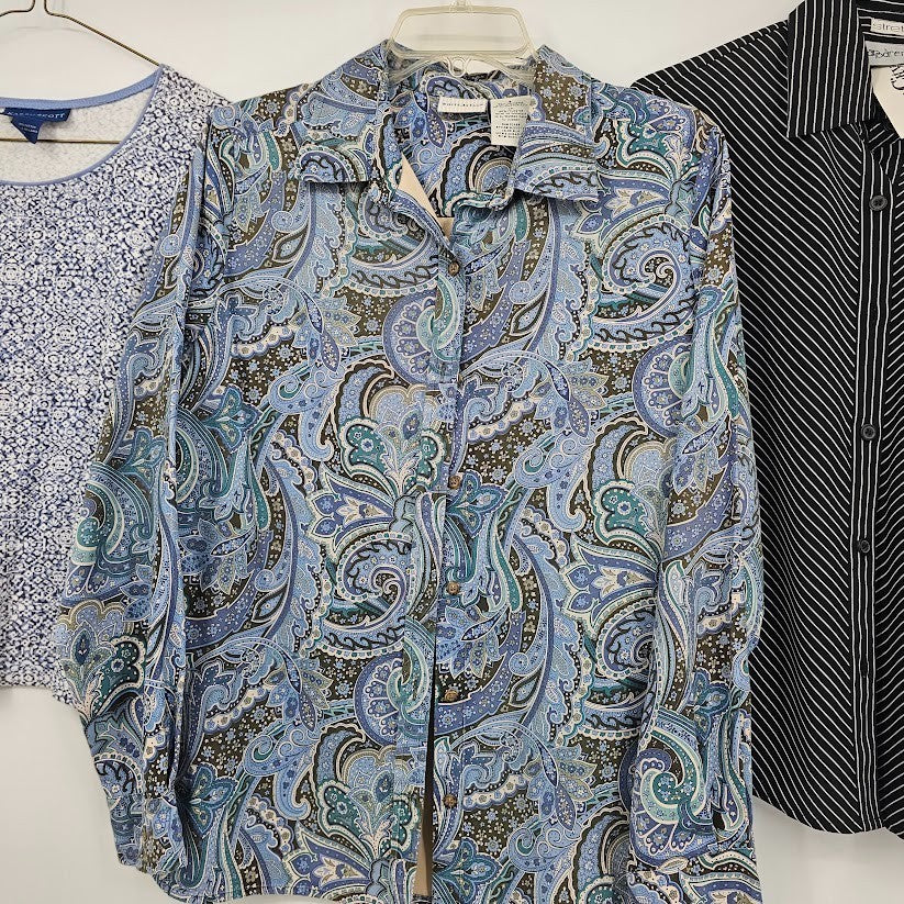 Lot 5 Ladies Tops Size Small Button Up Blouses Canvasbacks Horsfield Vanderbilt