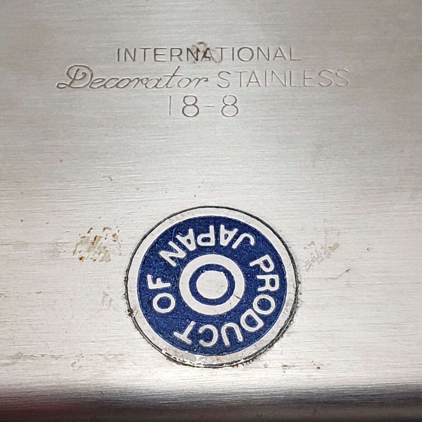 International Decorator 18-8 Stainless Covered Butter Dish Set Vtg