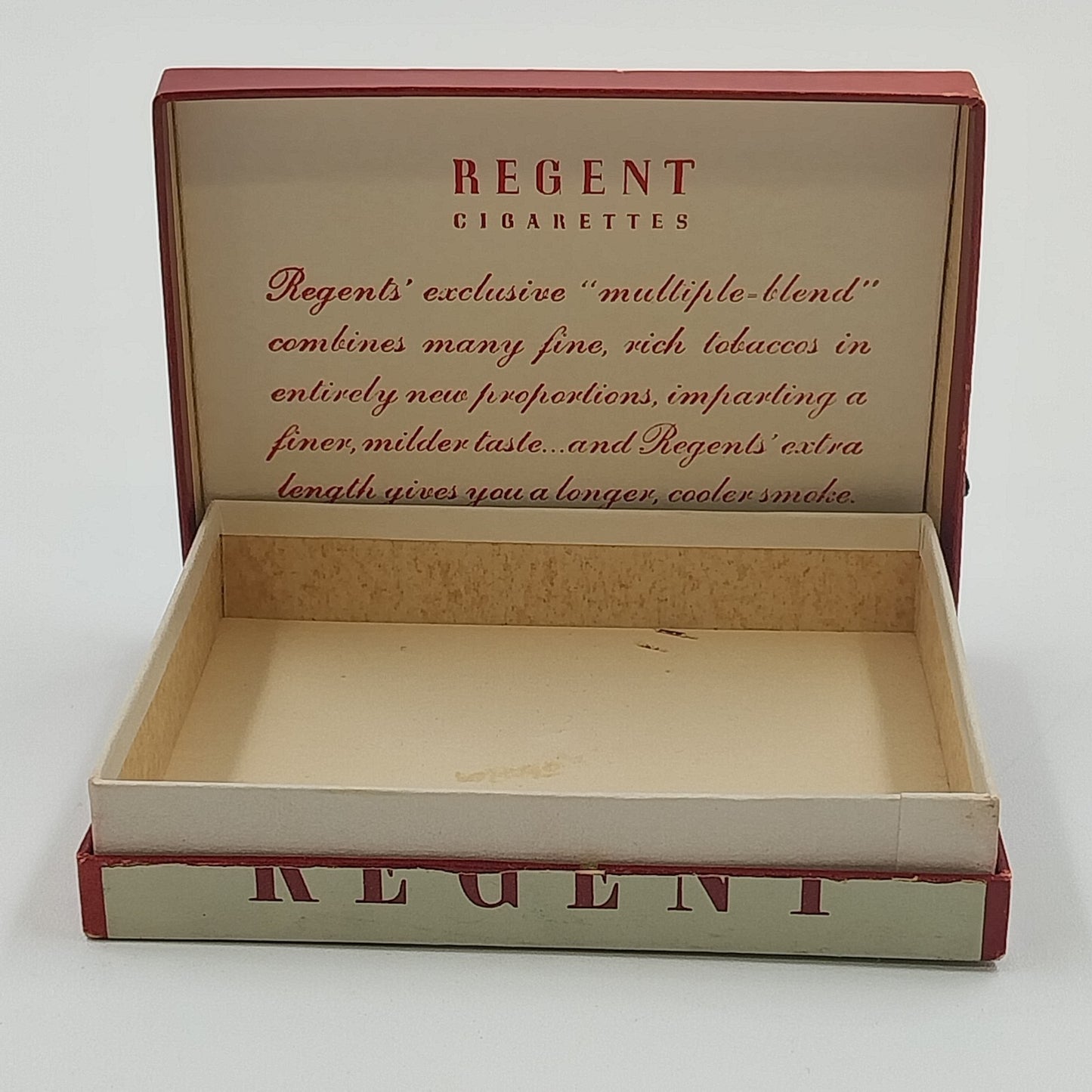 Regent Empty Cigarettes Cardboard Box King Size No.94 WWII Era Vintage 1940s USA