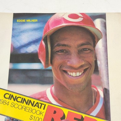Cincinnati Reds 1984 Scorebook vs. Houston Astros Eddie Milner Cover Unscored