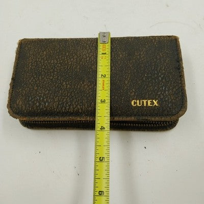 Cutex WW-II Men's Travel Grooming Zippered Leather Case Box Open Inside