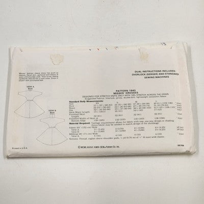 Kwik Sew 1640 Vtg Sewing Pattern 1987 Uncut Misses Dolman Sleeve Dress XS-L