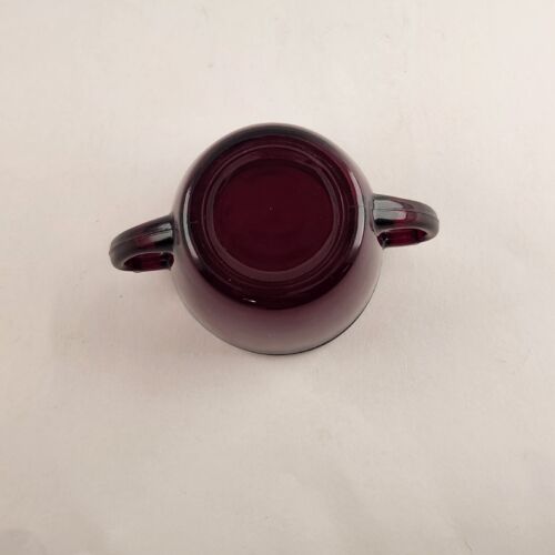Anchor Hocking Royal Ruby R1700 Open Sugar Bowl with Two Handles