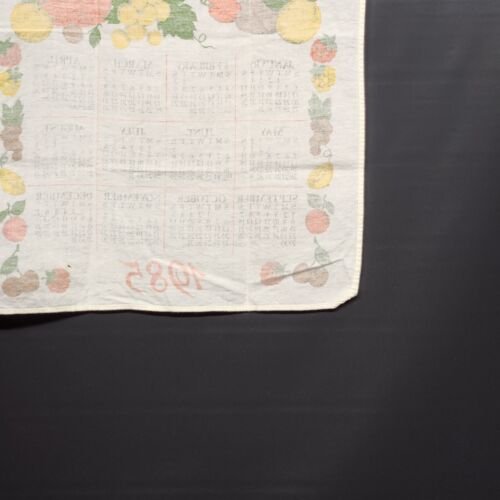 1985 Linen Calendar Kitchen Towel Thank You for The World So Sweet Vintage