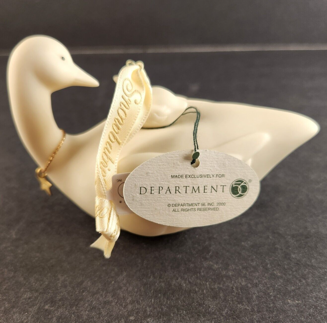 Department 56 Snow Babies FROSTY FROLIC 2000 Bisque Porcelain Goose Ornament