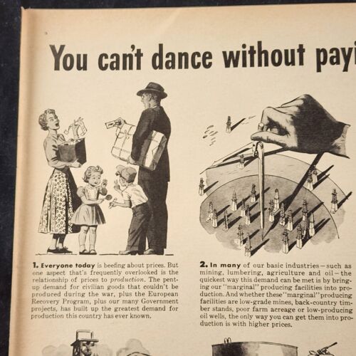Union Oil Company of Calif Can't Dance wo Paying the Piper 1948 Vintage Print Ad