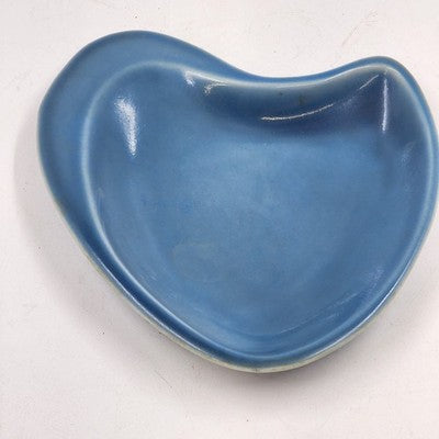 Rookwood Teal Trinket Dish Ashtray Art Pottery Abstract Shaped Glossy 7" x 7.5"