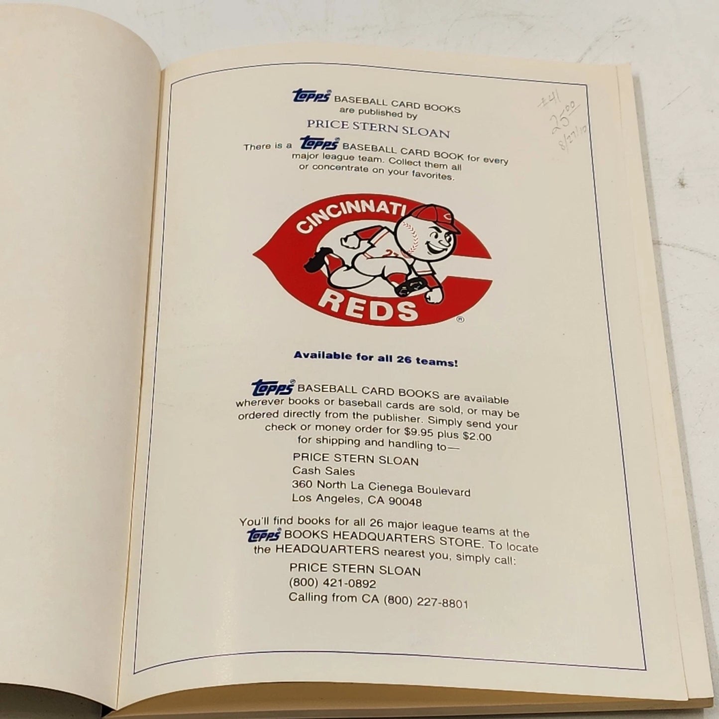 1988 Cincinnati Reds Topps Baseball Card Collectibles Book By Price Stern Sloan