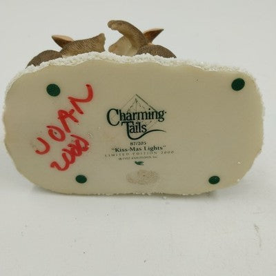 Charming Tails KISS-MAS LIGHTS Figurine 2.25" by Fitz & Floyd 87/205 Collectable