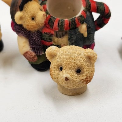Popular Imports TS291 8pc Mini Tea Set Family Bears Christmas Polystone Resin
