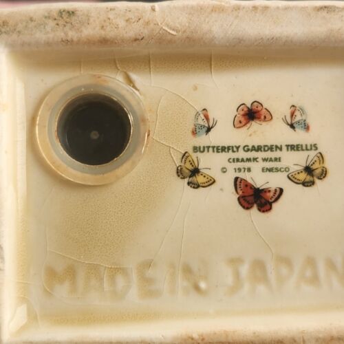 Enesco Butterfly Garden Trellis Vintage Ceramic Salt & Pepper Shakers 1978 Japan