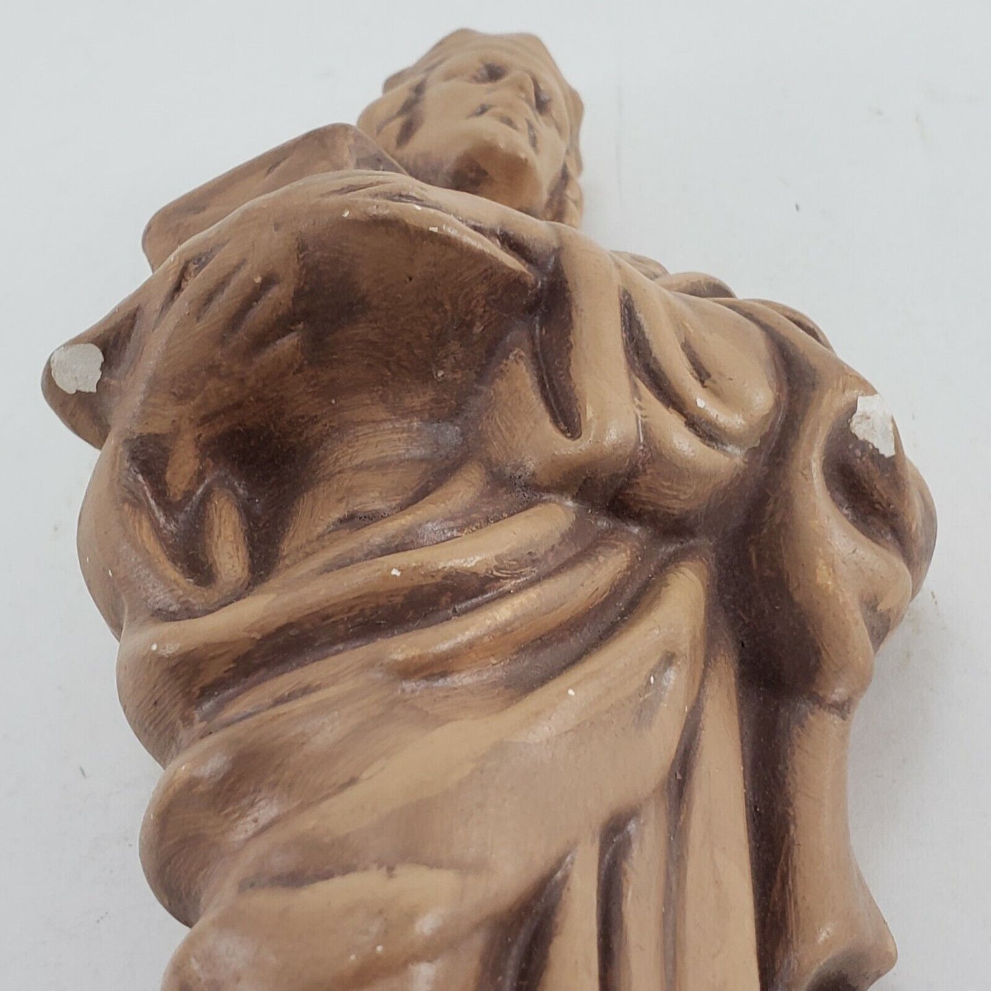 3 Atlantic Mold Ceramic Nativity Figurines Brown Glaze Wisemen & Beggar