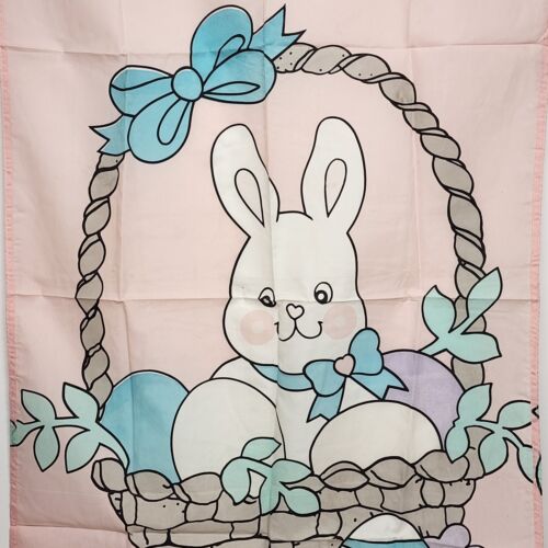 Easter Garden House Flag Bunny in a Basket Eggs 27"wx42"h Decoration Yard Door