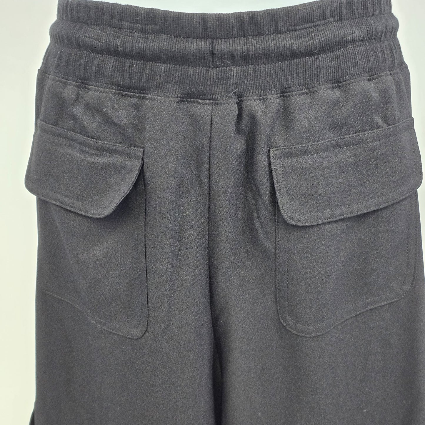 Knox Rose Gray Jogger Casual Cargo Pants Embroidered Floral Elastic Waist Large