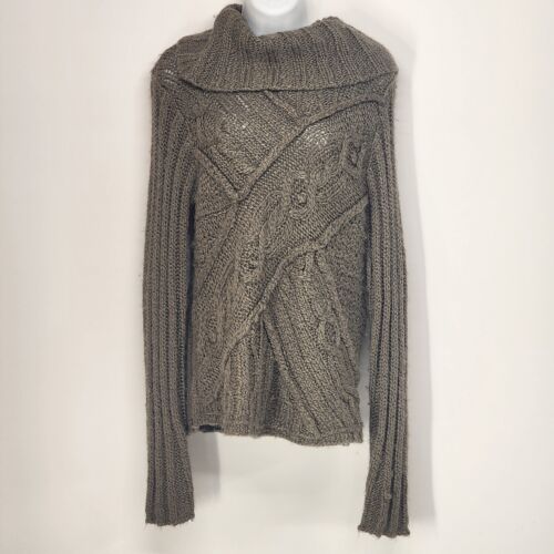 Gray Open Knit Pullover Sweater Acrylic JH Collectibles Women Medium Vintage