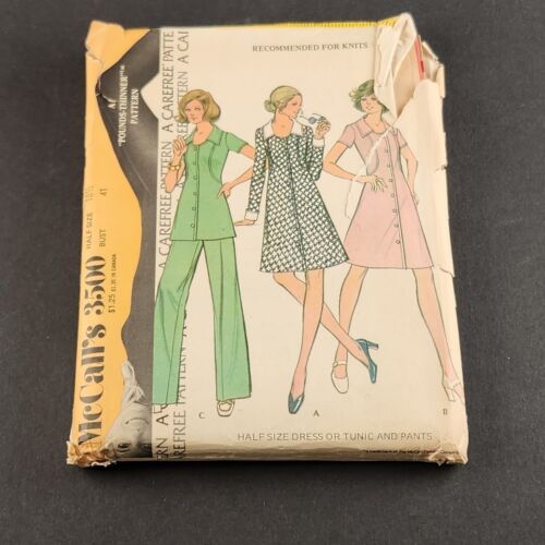 McCall's 3500 Vintage Sewing Pattern '70's Dress or Tunic Pants Half Size 18½