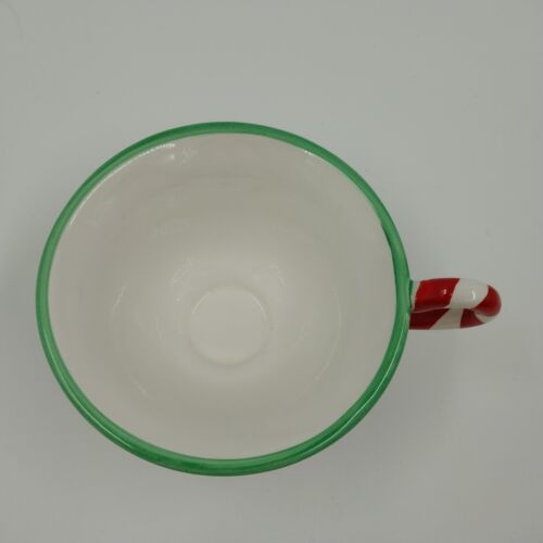 Department 56 Red Green Peppermint Medium Tea Cup Mug NIB 38258 China