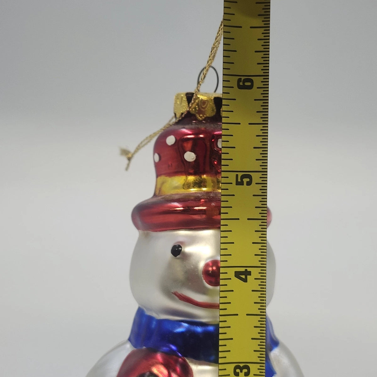Lot 2 Blown Glass Snowman Christmas Ornaments Mercury Glass 5.75" & 4.75" Vtg