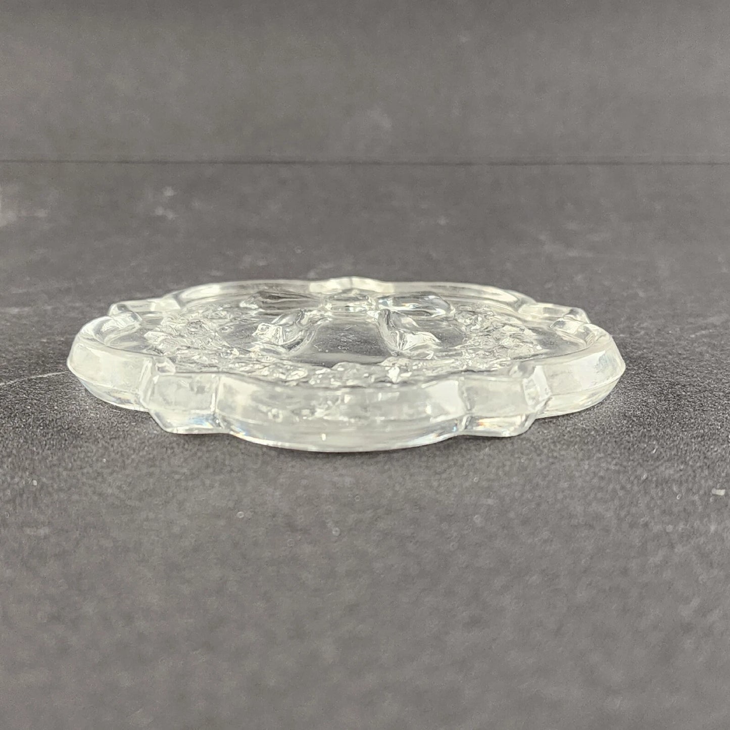 Set of 3 Fostoria Lead Crystal Clear Wreath Christmas Ornaments 3.25" Vintage