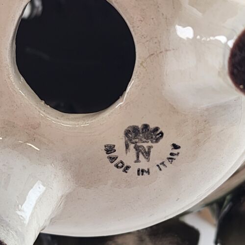 Capodimonte Large Floral Multicolor Centerpiece Footed Short Vase 10.5"h Chipped