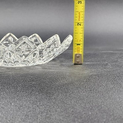 Federal Clear Glass Sunburst Petal Floral Sunflower Trinket Bowl 5.75" 1950s