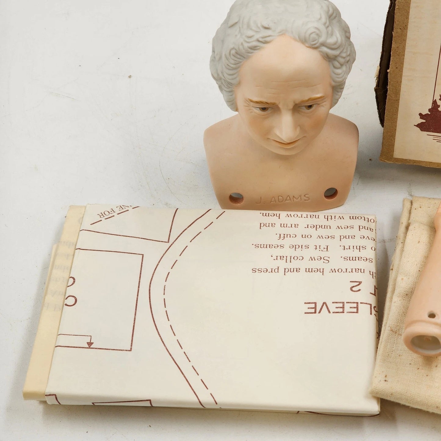 John Adams Doll Kit by Yield House w Head Arms Legs Fabric Pattern Complete