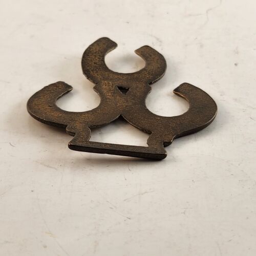 Brass 3 Horseshoe Lucky Vintage England Wall Hanger Door 1970s 4" Triple