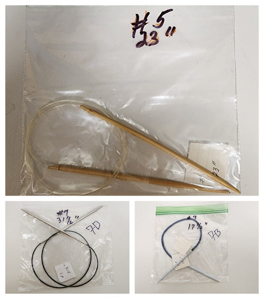 Circular Knitting Needle Bamboo Plastic Metal Size 0 - Size 7 Length 16" - 32"