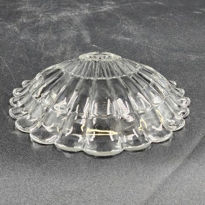 Crystal Clear Pressed Glass Scallop Sea Shell Shaped Decorative Candy Dish 6"x7"