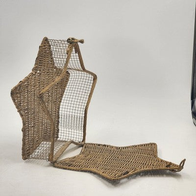 Basket Box Storage 10"Star Shape Large Hanging Wicker Natural Wood Color Weaving