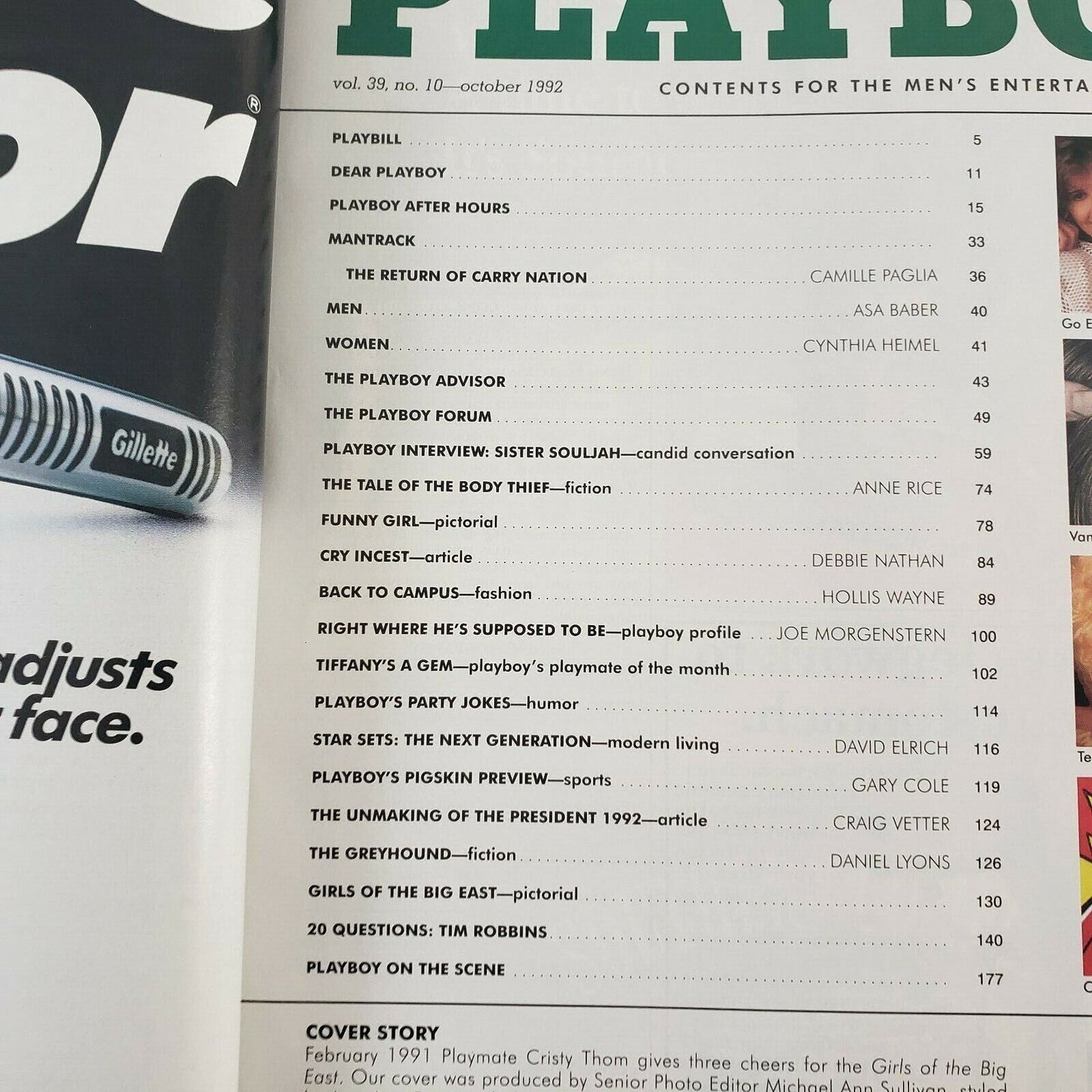 Playboy Magazine Vintage October 1992 Hanging Out with the Girls of the Big East