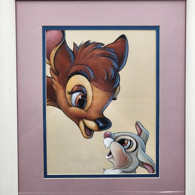 Disney Bambi & Thumper Friendship Print by Bruce McGaw Framed 14.5"x17" Artwork