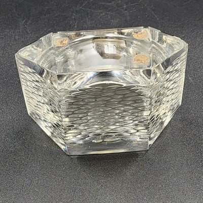 Linden Crystal Quartz Desk Clock Tabletop Crystal Clear Glass 4" West Germany